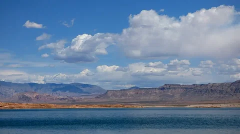 Peaceful Lake Meade Dramatic Clouds Video stock 37125510