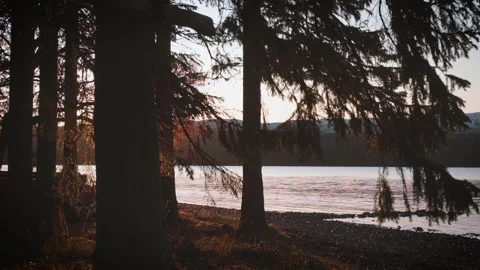 Peaceful Lake Sunset Stock Footage 224242959