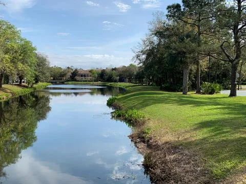 Peaceful landscape by the river Stock Photos
