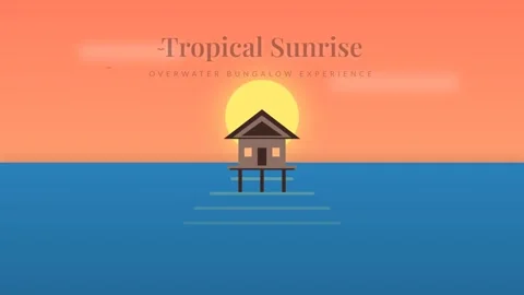 Peaceful minimalist sunset vector background: warm sky meeting blue ocean h.. 库存影片 337503062