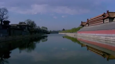 Peaceful moat Stock Footage 235135655