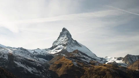 Peaceful mountain landscape time lapse Matterhorn Video stock 100873016