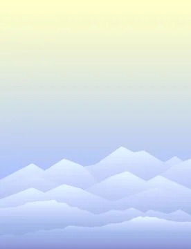 Peaceful mountains in winter Stock Illustration