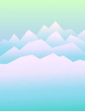 Peaceful mountains in winter Stock Illustration