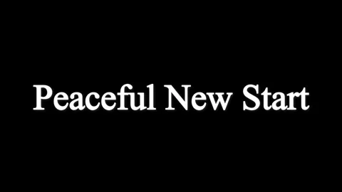 Peaceful new start with white text on black background Stock Footage 337315368
