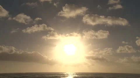Peaceful Ocean Sun and Clouds Timelapse Video stock 45807742