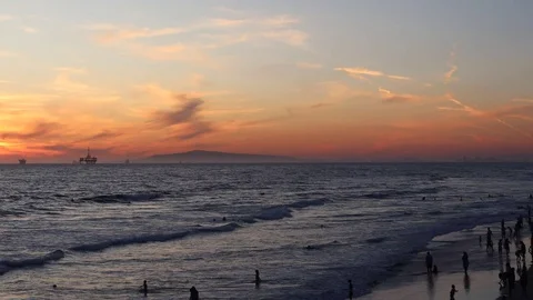 Peaceful ocean sunset Stock Footage 122511474