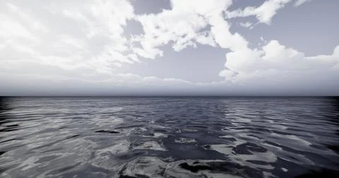 Peaceful ocean surface reflecting clouds in a serene atmosphere Stock Illustration