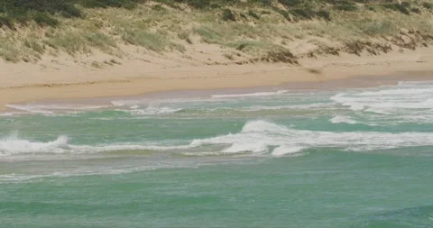 Peaceful Ocean Waves Breaking On Secluded Australian Beach Stock Footage 330461442
