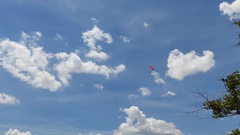 Peaceful Paragliding Flight Stock Footage 337191749