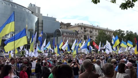 Peaceful protest, demonstration, objection, march - to attract attention. Stock Footage 134635955