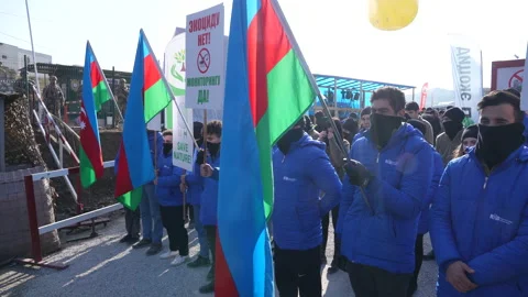 Peaceful protest in the Lachin corridor Stock Footage 234145406