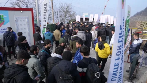 Peaceful protest in the Lachin corridor Stock Footage 234146036