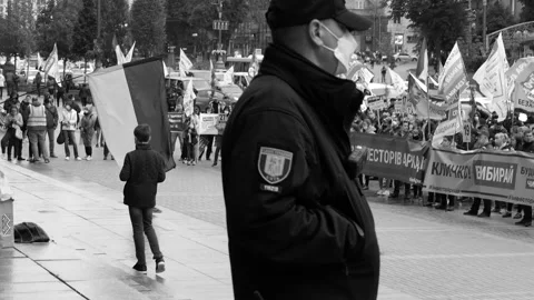 Peaceful protest rally, demonstration, picket - to attract attention. Stock Footage 131979161