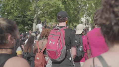 Peaceful protesters in Washington DC Stock Footage 143804630