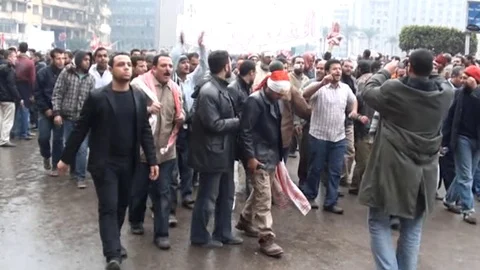 Peaceful protests revive Cairo streets with a spirit of change Stock Footage 114757614
