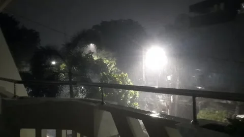 Peaceful Raining Night Stock-Footage 335723095