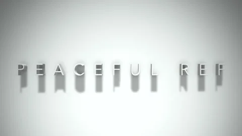 Peaceful ref 3D title animation white text on a white background Video stock 299377525