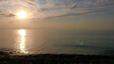 Peaceful Sea Before Sunset 스톡 동영상 76609548