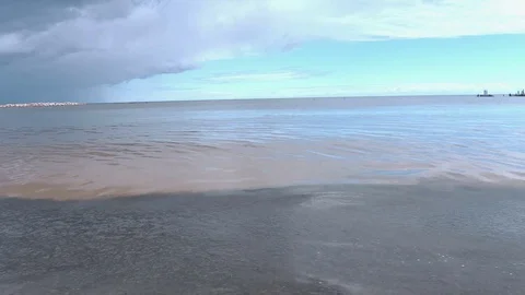 Peaceful sea before thunder Stock Footage