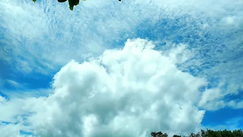 Peaceful Sky Filled with Bright Clouds Stock Footage 304773880
