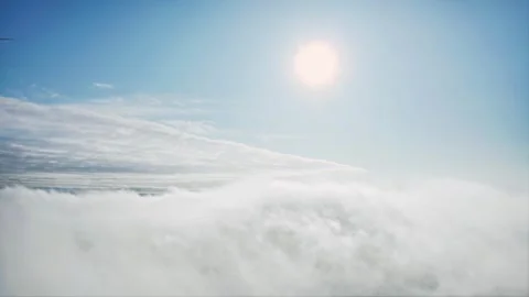 Peaceful Soaring Over Silken Cloudscapes. Aerial Drone Shot Stock Footage 257765770