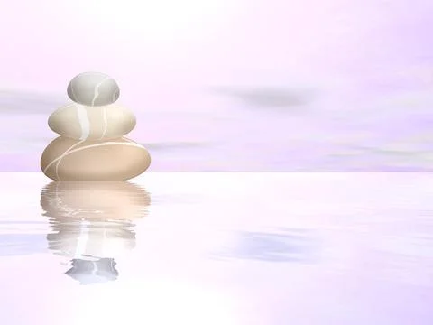 Peaceful stones - 3D render Stock Illustration
