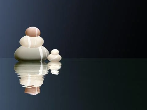Peaceful stones - 3D render Stock Illustration