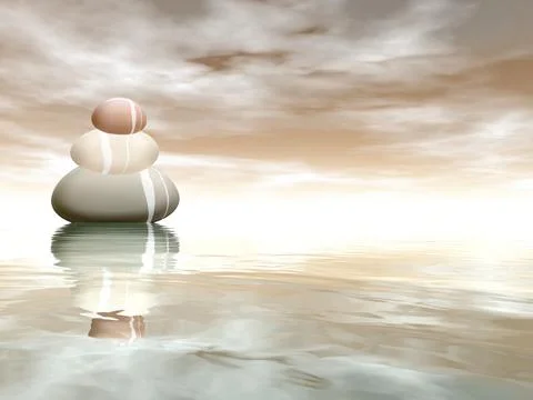 Peaceful stones - 3D render Stock Illustration