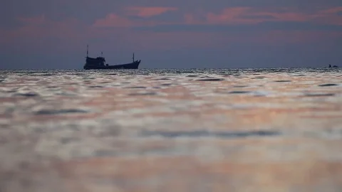 Peaceful sunrise at beach. Stock Footage 70879083