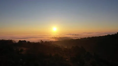 Peaceful Sunrise/Sunset Over The Clouds Stock Footage 281430504