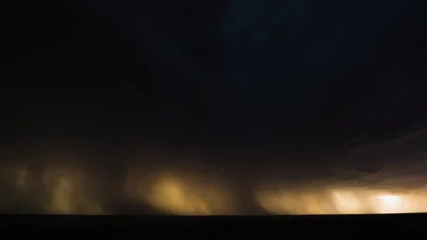Peaceful Sunset Storm with Lightning Strikes Stock Footage 295188489