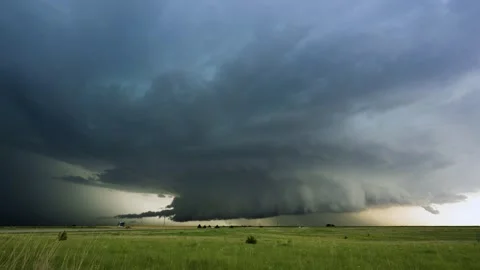 Peaceful Sunset Storm with Lightning Strikes Stock Footage 295189011