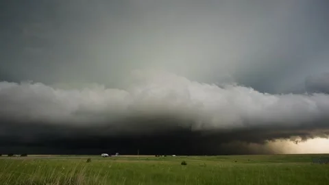 Peaceful Sunset Storm with Lightning Strikes Stock Footage 295190882