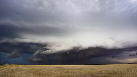 Peaceful Sunset Storm with Lightning Strikes Stock Footage 295190889