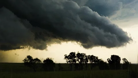 Peaceful Sunset Storm with Lightning Strikes Stock Footage 295191178