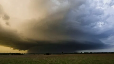 Peaceful Sunset Storm with Lightning Strikes Stock Footage 295192033