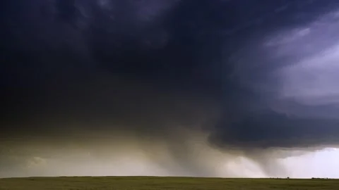 Peaceful Sunset Storm with Lightning Strikes Stock Footage 295942471