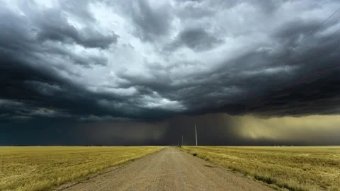 Peaceful Sunset Storm with Lightning Strikes Stock Footage 295973370
