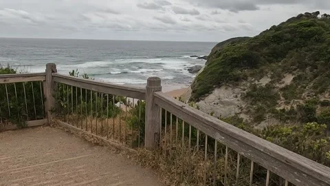 Peaceful View from Coastal Observation Deck Stock Footage 338172276