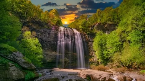 A peaceful waterfall Stock Footage 311011147