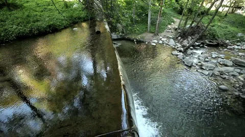 Peaceful Waterfall High Angle Stock Footage 4565261
