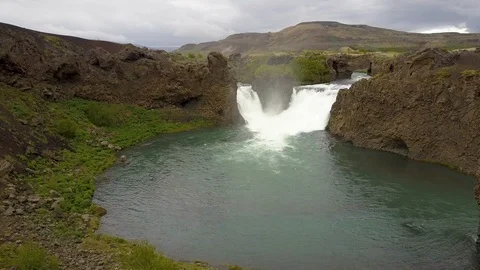 Peaceful waterfall in Iceland Stock Footage 102412746