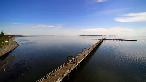Peaceful White Rock Beach British Columbia Canada Stock Footage 99023948