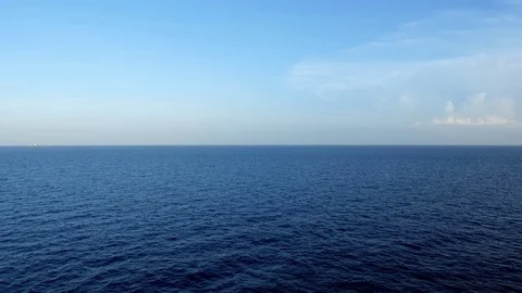 Peaceful Wide View of the Horizon and Open Ocean Stock Footage