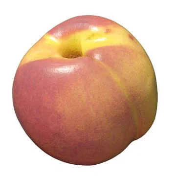 Peach 3d illustration isolated on the white background Stock Illustration