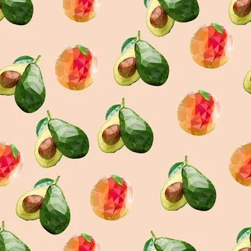 Peach and avocado Stock Illustration