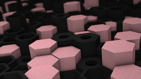 Peach and black color hexagonal block moving up and down Stock-Footage 227342336