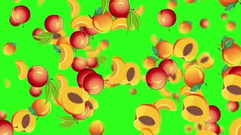 Peach and Cherry Rain Animation Stock Footage 303791903