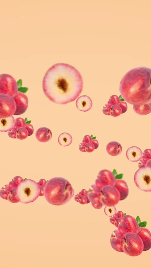 Peach and peach Slices vortex background Stock Footage 279146849
